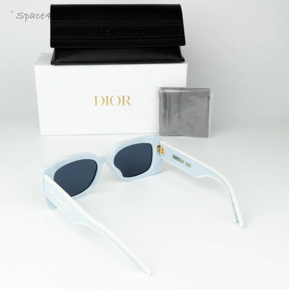 Dior Men Sunglasses Blue White Blue Rectangle DIORPACIFIC S1U 80B0 BRAND NEW